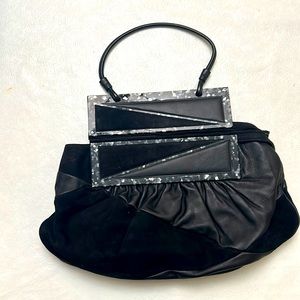 Fendi Borsa Pochette, Jet Black Lambskin Leather Sachel